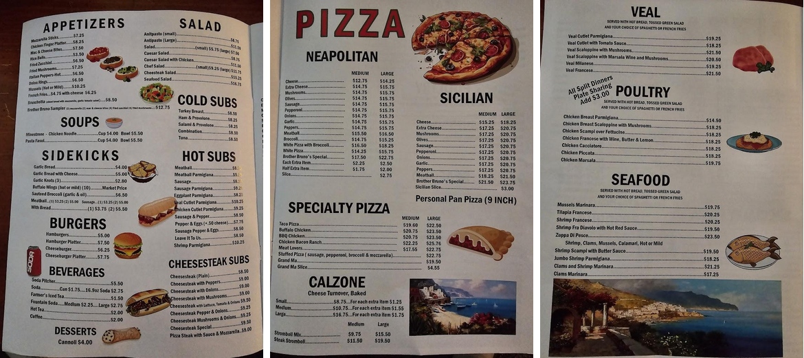 Brother Bruno Menu